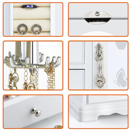 RR ROUND RICH DESIGN Jewelry Box with 4 Drawers