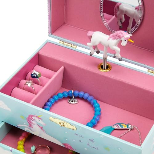 Rainbow Unicorn Musical Jewelry Storage Box for Girls