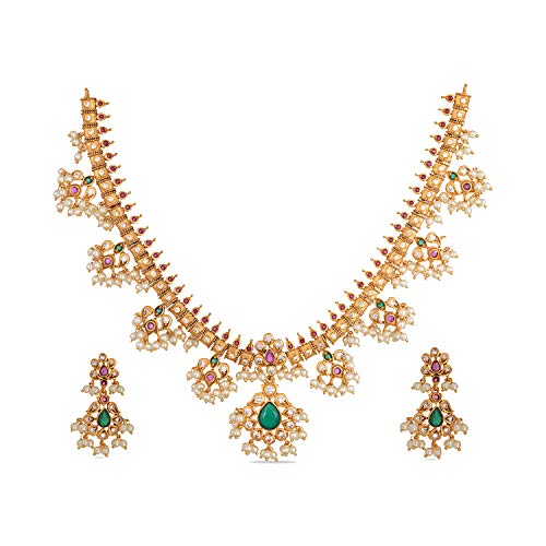 TARINIKA Gold-plated Brass Premal Necklace Set Women Girls