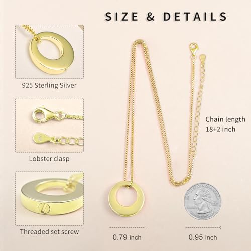 Gold Cremation Jewelry Pendant - Circle of Life Theme