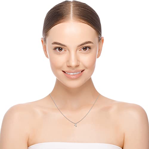 VIP Sterling Silver Diamond Letter Necklace Initial H