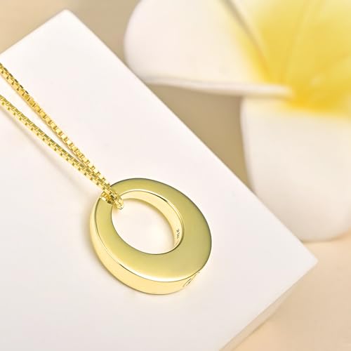 Gold Cremation Jewelry Pendant - Circle of Life Theme