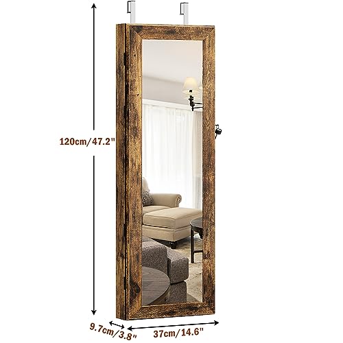 DlandHome VIP Jewelry Armoire Organizer with Mirror & Drawers