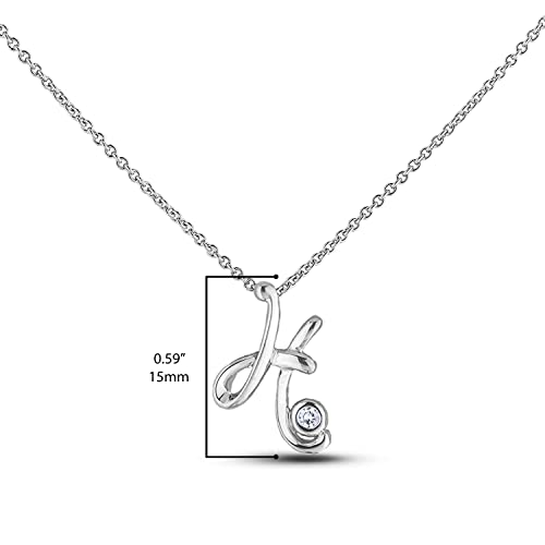 VIP Sterling Silver Diamond Letter Necklace Initial H