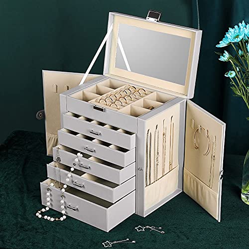 Frebeauty Large Jewelry Organizer with Lock, Accessories Holder