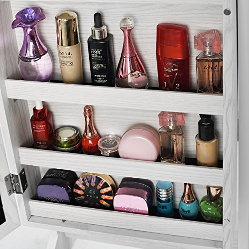 VIP White Wooden Lockable Jewelry Cosmetic Cabinet Armoire