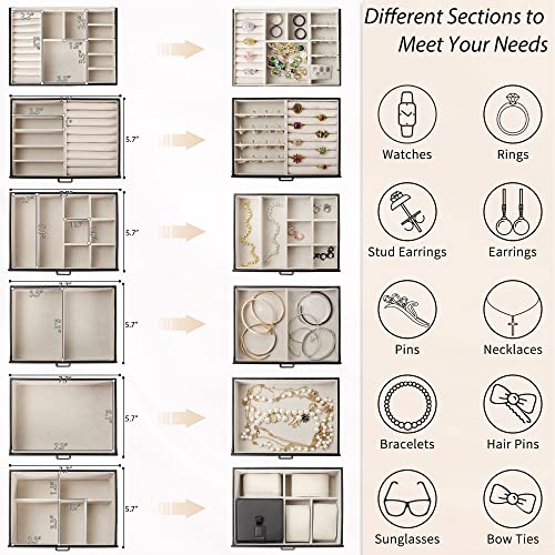 TORIBIO 2 in 1 Jewelry Organizer & Travel Case