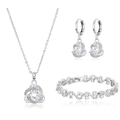 Azuria White CZ Wedding Jewelry Set for Brides