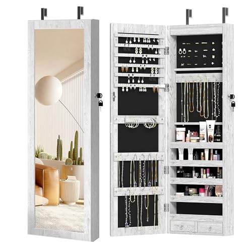 VIP Jewelry Cabinet with Lock, Mirror, LED Lights