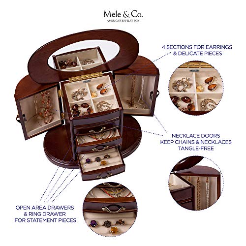 Mele & Co. Heloise Wooden Jewelry Box Organizer