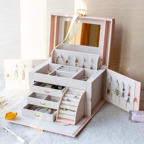 Baroque Jewelry Storage Box with Mirror and Drawers