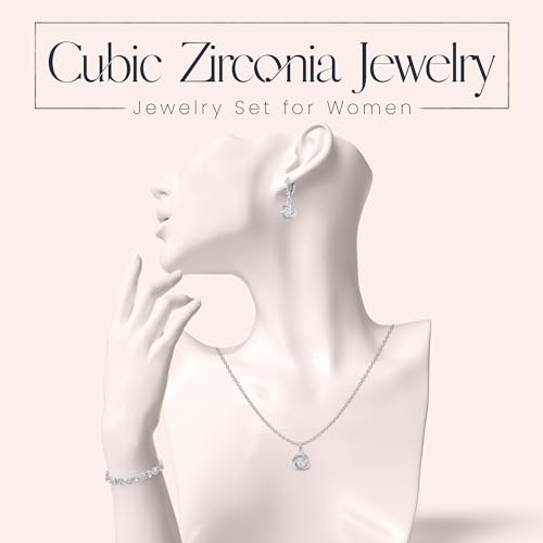 Azuria White CZ Wedding Jewelry Set for Brides