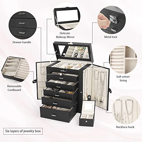TORIBIO 2 in 1 Jewelry Organizer & Travel Case