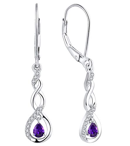 VIP Sterling Silver Infinity Earrings with Amethyst Twists