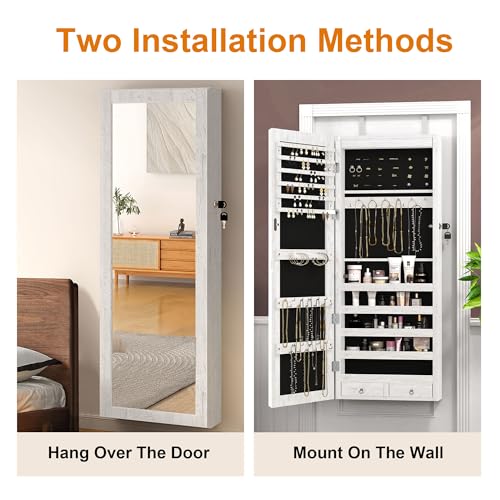 VIP Jewelry Cabinet with Lock, Mirror, LED Lights