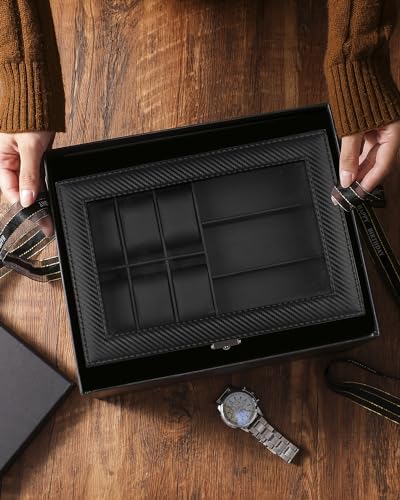 Luxury Watch and Sunglass Organizer with Jewelry Case