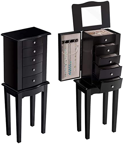 Giantex 33" Tall Jewelry Armoire Cabinet With Mirror