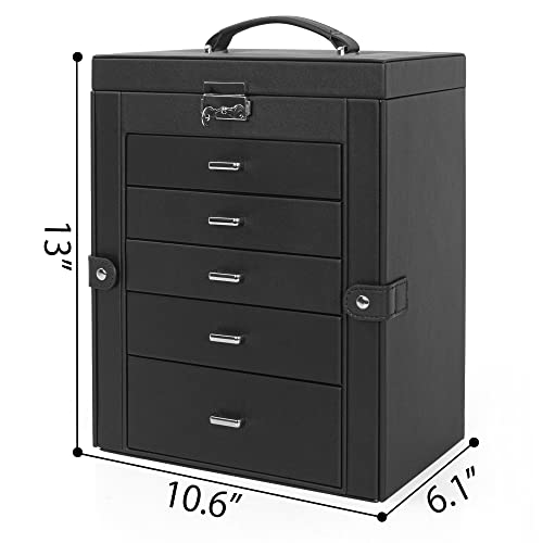 TORIBIO 2 in 1 Jewelry Organizer & Travel Case