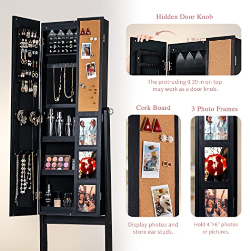 VIP Freestanding Jewelry Armoire with Photo Frame Mirror