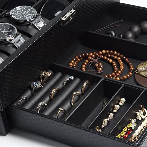 Luxury Watch and Sunglass Organizer with Jewelry Case