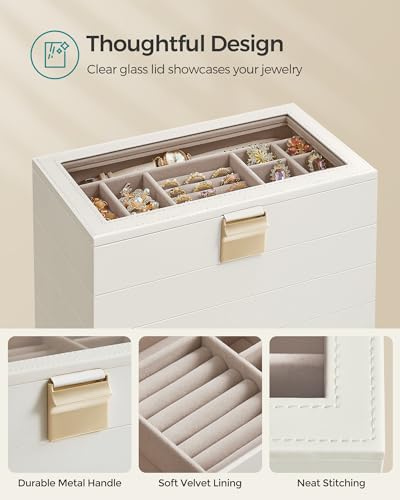 VIP Jewelry Tray Organizer by SONGMICS in Cloud White