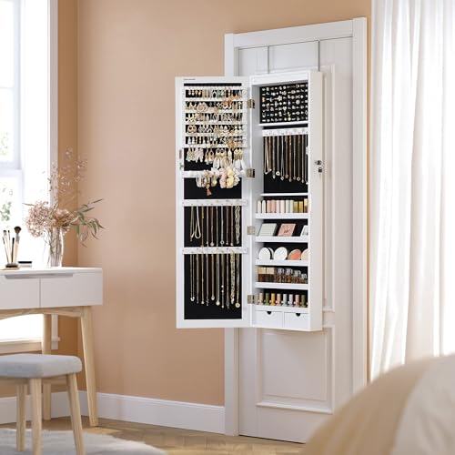 VIP SONGMICS LED Jewelry Cabinet Armoire, White