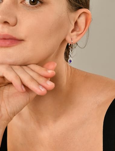 VIP Sterling Silver Infinity Earrings with Amethyst Twists