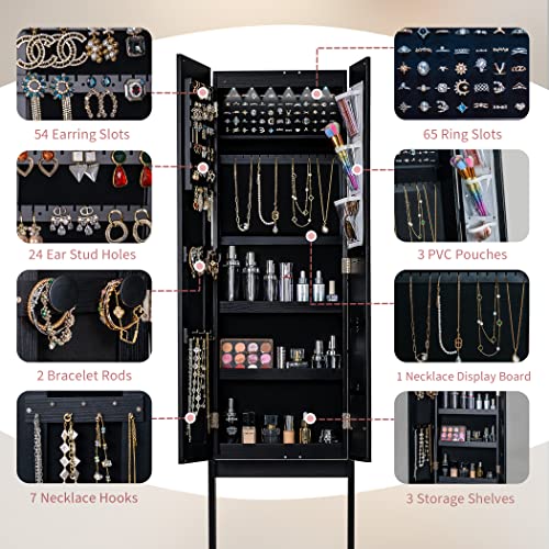 VIP Freestanding Jewelry Armoire with Photo Frame Mirror