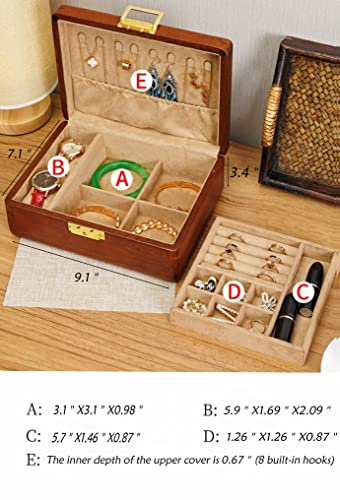 Vintage wooden jewelry box for men and women