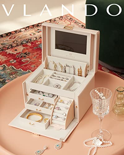 Baroque Jewelry Storage Box with Mirror and Drawers