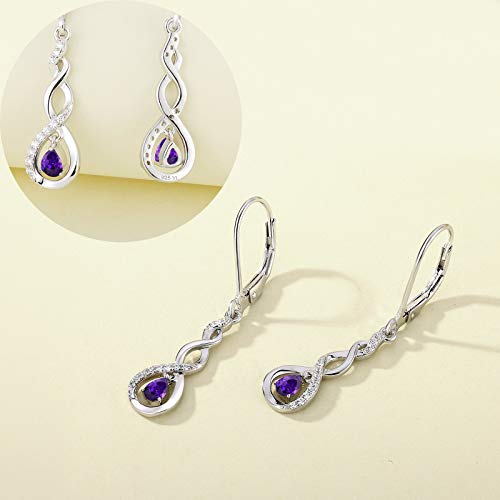 VIP Sterling Silver Infinity Earrings with Amethyst Twists