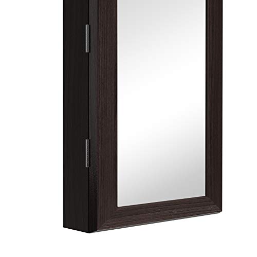 Soges Lockable Jewelry Cabinet with Full Length Mirror