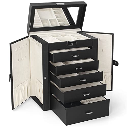 TORIBIO 2 in 1 Jewelry Organizer & Travel Case