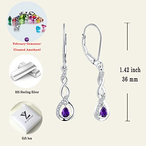 VIP Sterling Silver Infinity Earrings with Amethyst Twists