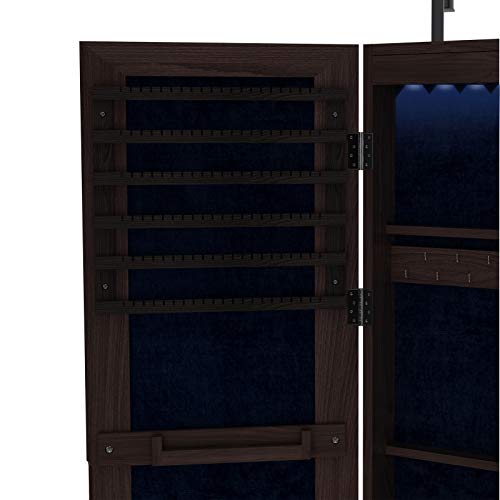 Soges Lockable Jewelry Cabinet with Full Length Mirror