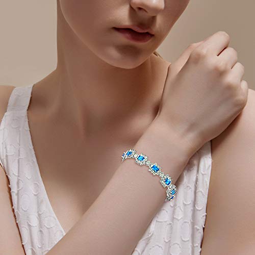 BriLove Aquamarine CZ Wedding Jewelry Set VIP Collection