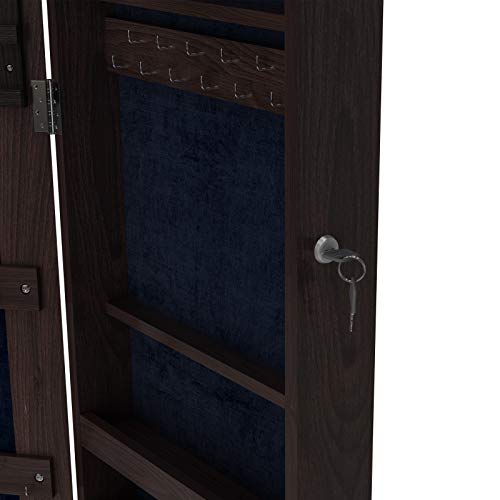 Soges Lockable Jewelry Cabinet with Full Length Mirror