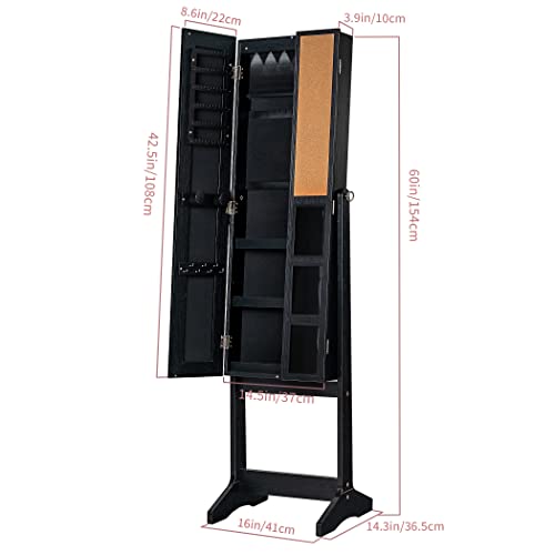 VIP Freestanding Jewelry Armoire with Photo Frame Mirror