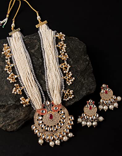 OZANOO Kundan Necklace Set - Jaipuri Indian Jewelry