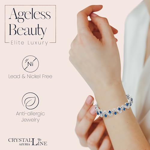 Blue Simulated Sapphire Jewelry Set for VIP Women