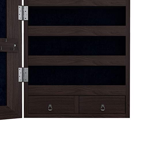 Soges Lockable Jewelry Cabinet with Full Length Mirror