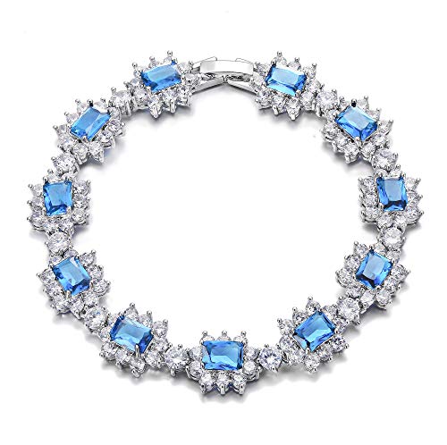 BriLove Aquamarine CZ Wedding Jewelry Set VIP Collection