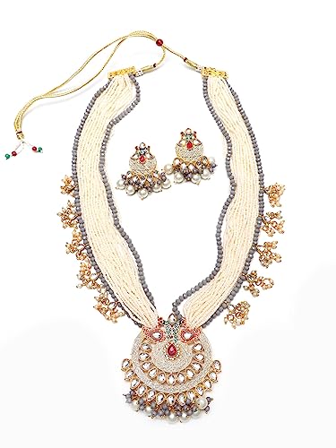 OZANOO Kundan Necklace Set - Jaipuri Indian Jewelry