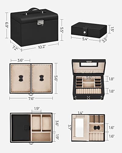 VIP Jewelry Box Organizer Case with Travel, Black