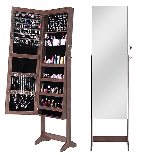 VIP Jewelry Armoire with Mirror and Storage Shelf
