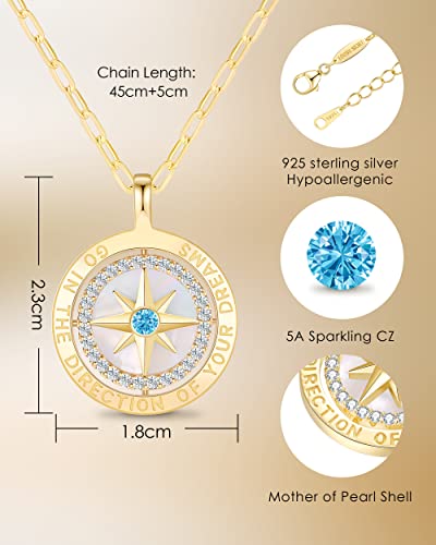 LOUISA SECRET S925 Sterling Silver Birthstone Necklace