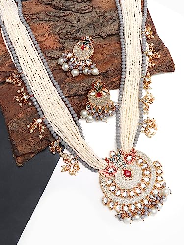OZANOO Kundan Necklace Set - Jaipuri Indian Jewelry