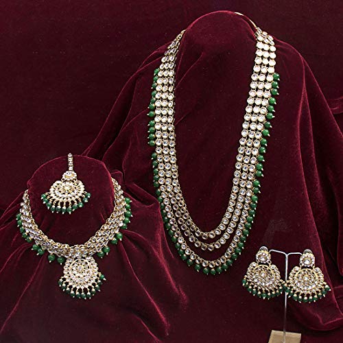 Aheli Indian Wedding Kundan Beaded Bridal Jewelry Set