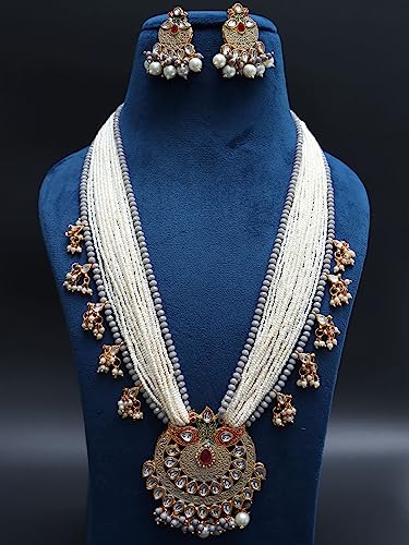 OZANOO Kundan Necklace Set - Jaipuri Indian Jewelry