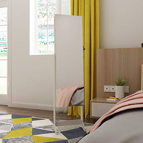 SogesPower VIP Jewelry Armoire, Lockable, Free Standing Mirror